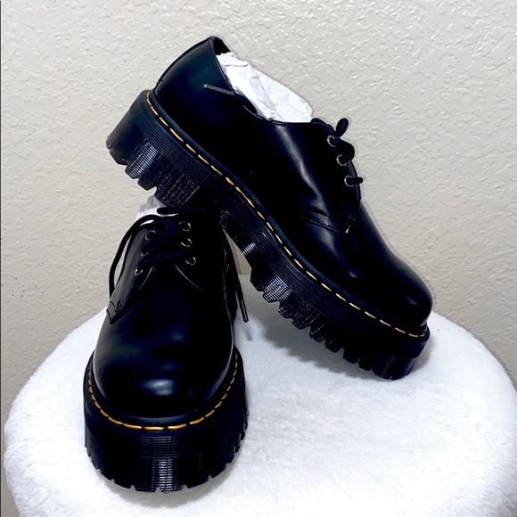 Dr. Martens Shoes - 🔥Dr. Martens Black 1461 Quad Platform Loafers🔥